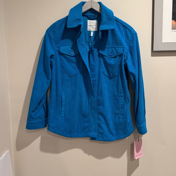 NWT Avec les filles tamra corduroy shirt jacket shacket small blue - Picture 3 of 10